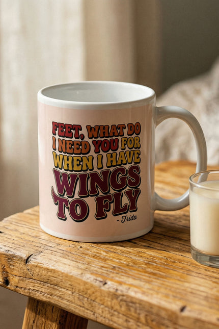 Wings to Fly Inspirational White glossy mug
