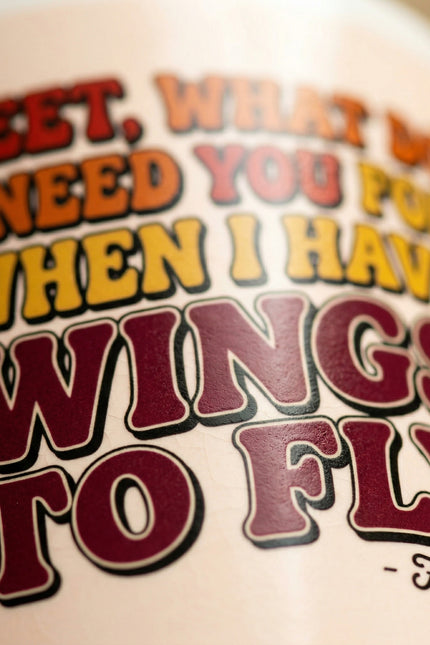 Wings to Fly Inspirational White glossy mug