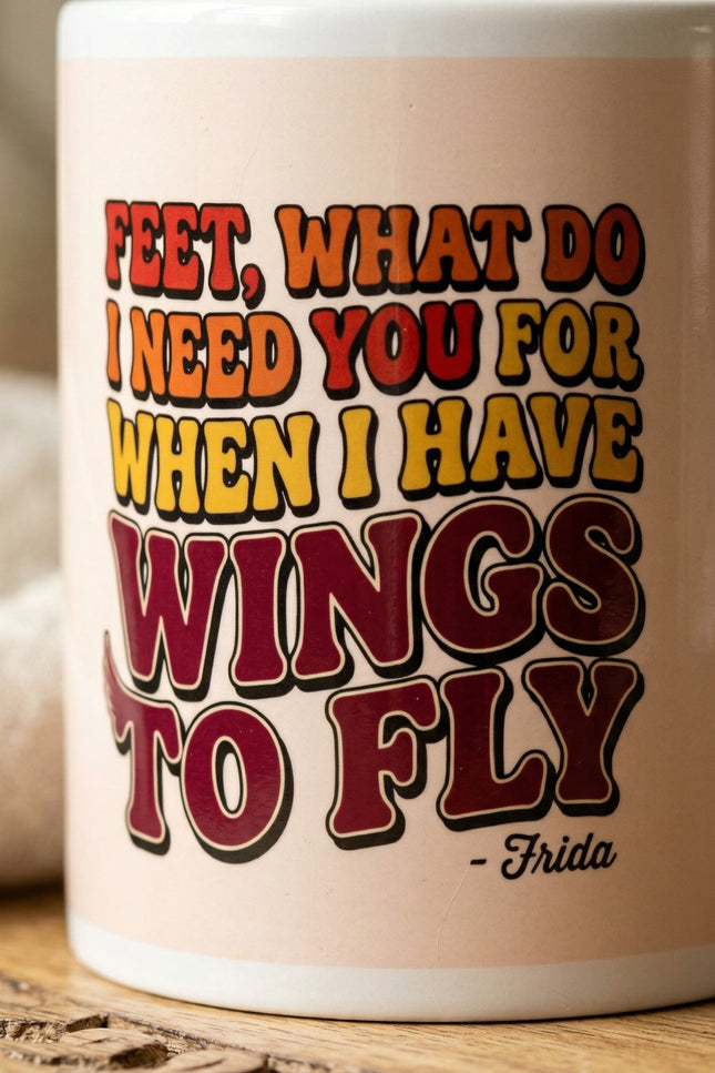 Wings to Fly Inspirational White glossy mug