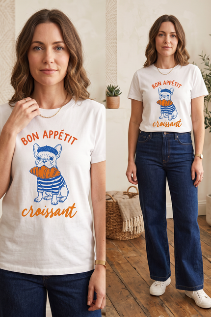 Paris Inspired Frenchie Womens softstyle tee