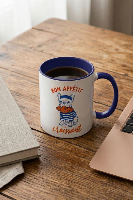 Frenchie Pup Croissant Mug