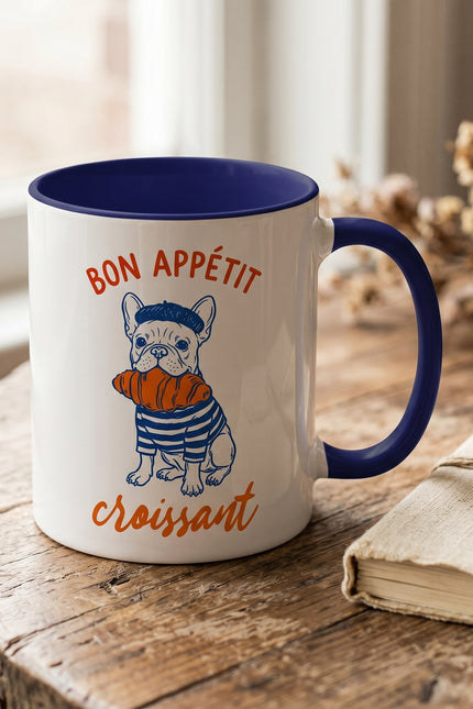 Frenchie Pup Croissant Mug