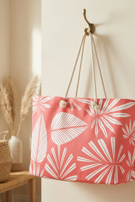 Pink Summer Palms Oversized weekender bag