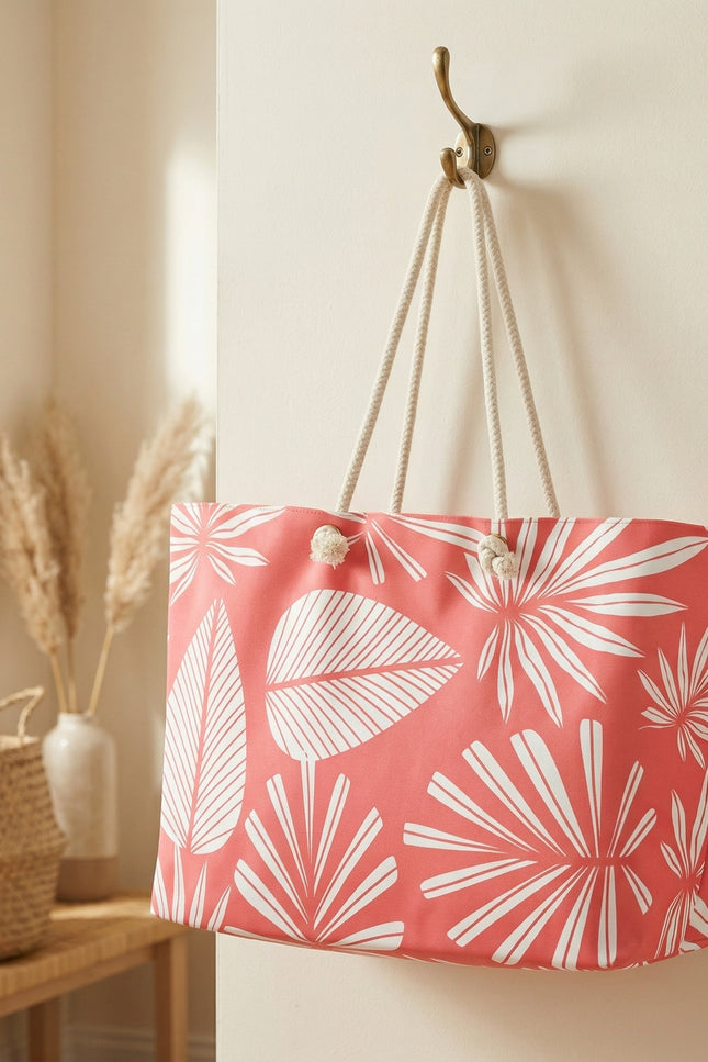 Pink Summer Palms Oversized weekender bag
