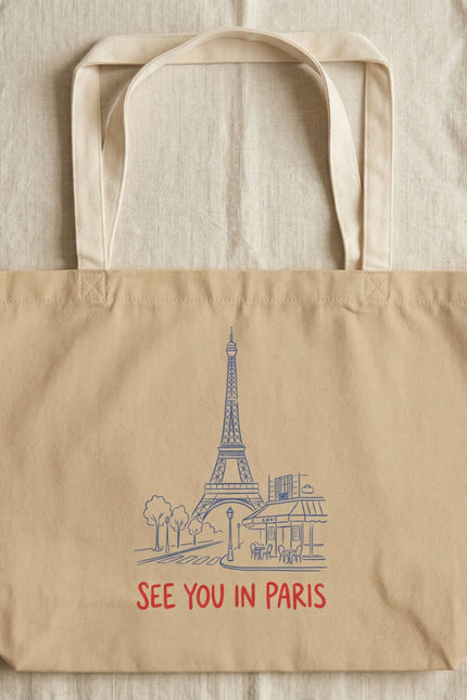 See You In Paris Large organic tote bag